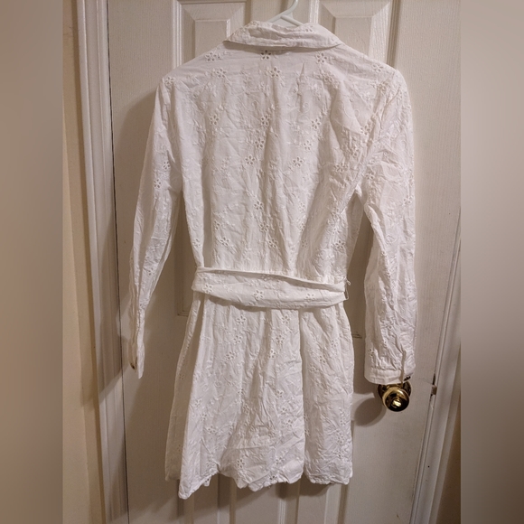 Zara Openwork Embroidered Dress in Oyster White - Picture 4 of 9